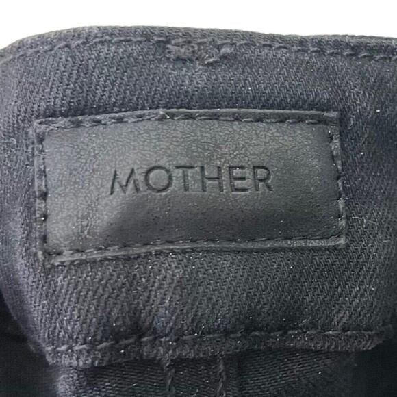 Mother The Looker Ankle Fray Jeans Guilty As Sin Black Women’s 27 Distressed - Picture 11 of 14